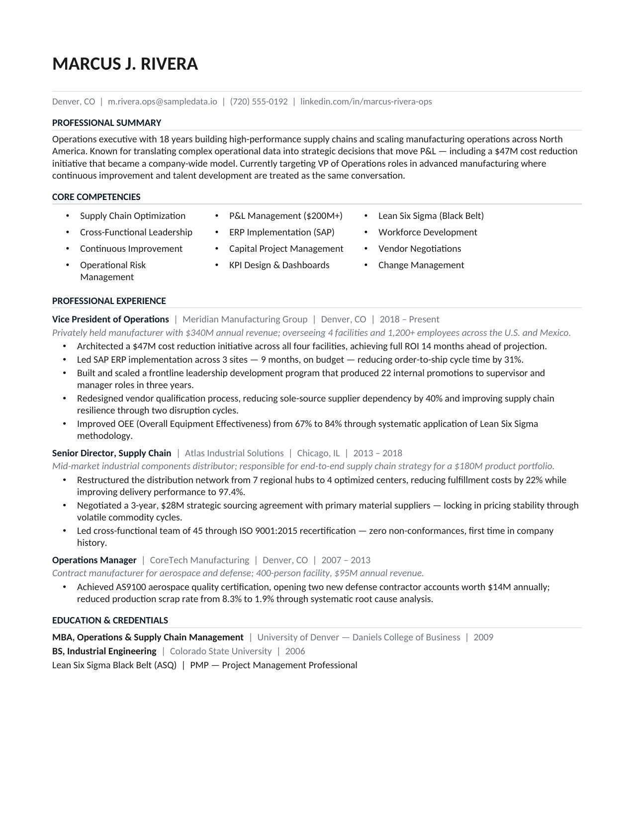 Executive Bold resume style preview